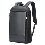 Waterproof Business Laptop Backpack - Genuine Leather Lightweight - Deluxe - Front View