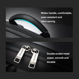 Waterproof Business Laptop Backpack - Genuine Leather Lightweight - Deluxe - Top-Down View