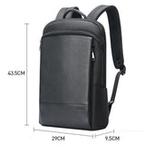 Waterproof Business Laptop Backpack - Genuine Leather Lightweight - Deluxe - 45-Degree Angle
