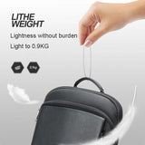 Waterproof Business Laptop Backpack - Genuine Leather Lightweight - Deluxe - Low Angle