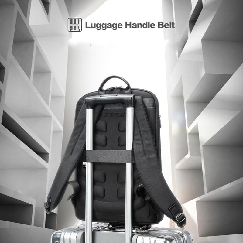 Waterproof Business Laptop Backpack - Genuine Leather Lightweight - Deluxe