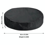 82x30cm Foldable Sunscreen Pool Cover - Dustproof Round Black & Silver - Top-Down View