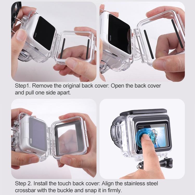 Waterproof Case for Insta360 Go 3 with Touch Back Cover