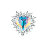925 Sterling Silver Heart Charm Glass Bead Bracelet - Front View
