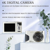 Retro 4K Digital Camera With 2.7 Lcd Screen - 30W Standard White - Side View
