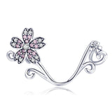925 Sterling Silver Floral Diy Bracelet Charm - Front View