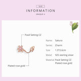 925 Sterling Silver Floral Diy Bracelet Charm - Rear View
