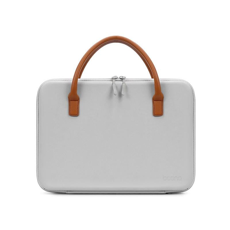 Waterproof Multifunctional Computer Bag - Gray Leather Wear-resistant