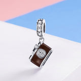 925 Sterling Silver Retro Camera Pendant For Diy Bracelets And Necklaces Style - Pendent - Side View