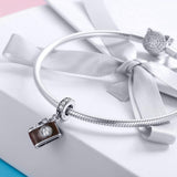 925 Sterling Silver Retro Camera Pendant For Diy Bracelets And Necklaces Style - Pendent - Rear View