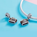925 Sterling Silver Retro Camera Pendant For Diy Bracelets And Necklaces Style - Pendent - Close-Up Angle