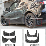 4Pcs / Set Splash Guards Matte Fender No Drilling Required Upgraded Pp Material - For Tesla Model Y - Side View