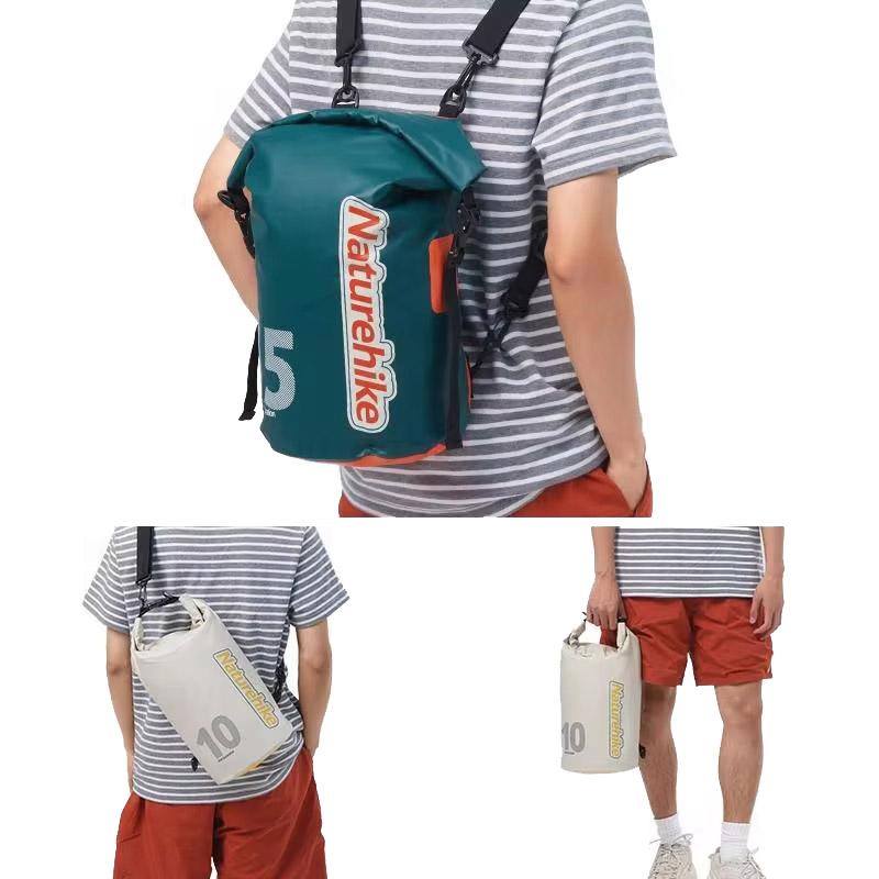 Waterproof Rafting Bag Dry Wet Separate Shoulder Pack For Outdoor Swimming 10L Green - 10L White