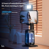 Auto Tracking Gimbal Stabilizer with Fill Light and Selfie Stick - 360 Degree Rotation - A200 Set 1 - Top-Down View
