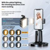 Auto Tracking Gimbal Stabilizer with Fill Light and Selfie Stick - 360 Degree Rotation - A200 Set 1