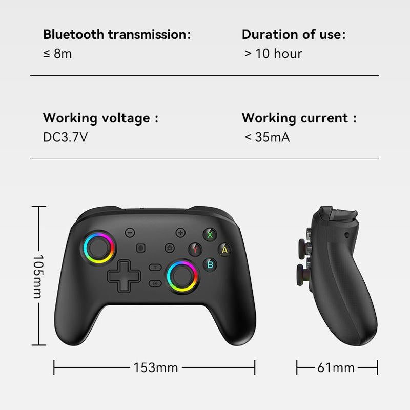 Wireless Gamepad for Nintendo Switch / Pro - Tooth Design - Tbd0603716901 Black Gold