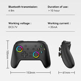 Wireless Gamepad for Nintendo Switch / Pro - Tooth Design - Tbd0603716901 Black Gold - Close-Up Angle