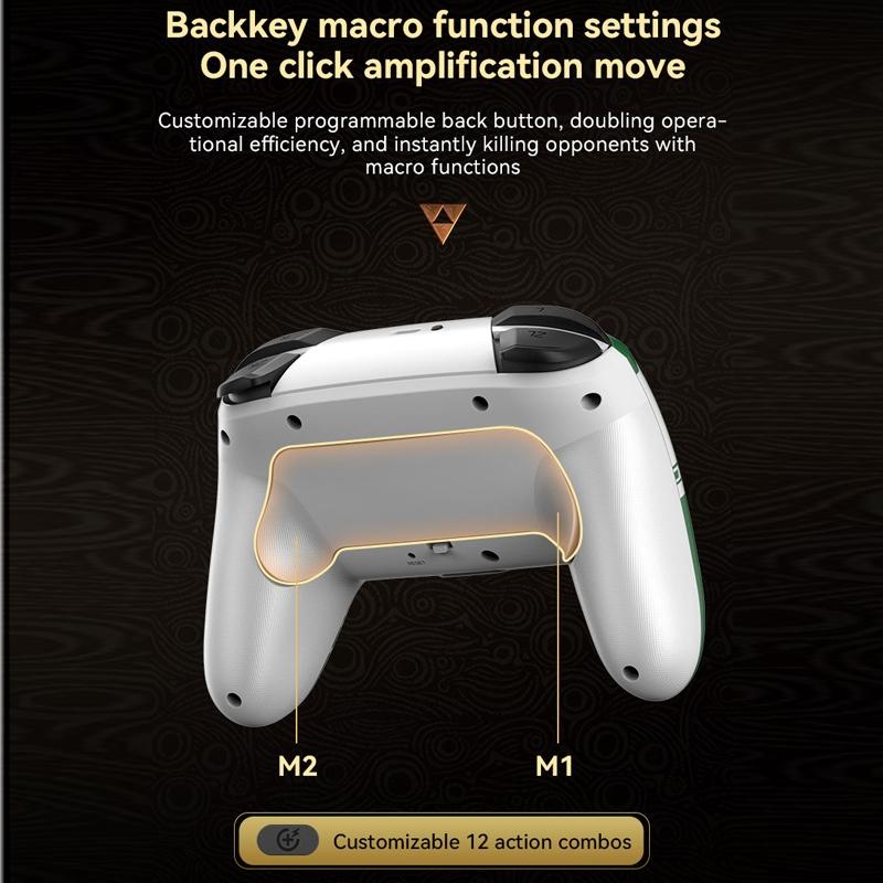 Wireless Gamepad for Nintendo Switch / Pro - Tooth Design - Tbd0603716901 Black Gold