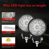 6.3W 10 - 30V Dc 6000K 3 Inch 9 Leds Circle Offroad Truck Car Driving Light Spotlight Work Light Fog Light - Close-Up Angle