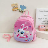 Blue Cartoon Astronaut Kids School Bag - Rabbit Pink - Low Angle