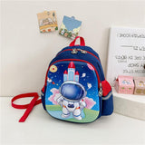 Blue Cartoon Astronaut Kids School Bag - Rabbit Pink - Extra Image