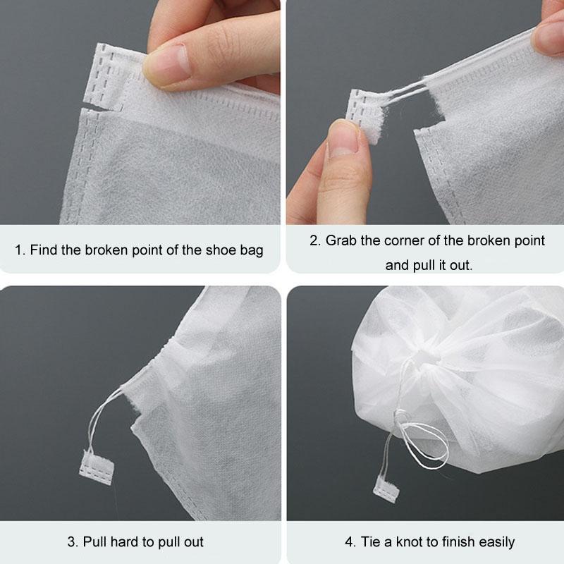 Thickened Non Woven Shoe Storage Bag Portable & Sunscreen - 50Pcs /Pack 24X38Cm Small