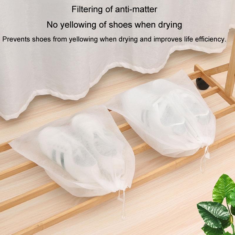 Thickened Non Woven Shoe Storage Bag Portable & Sunscreen - 50Pcs /Pack 24X38Cm Small