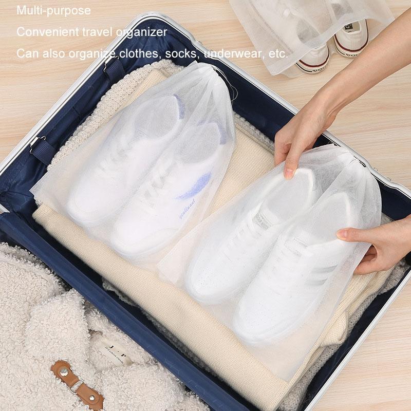 Thickened Non Woven Shoe Storage Bag Portable & Sunscreen - 50Pcs /Pack 24X38Cm Small