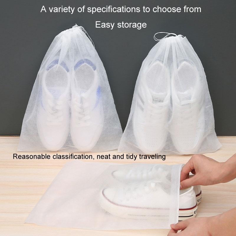 Thickened Non Woven Shoe Storage Bag Portable & Sunscreen - 50Pcs /Pack 24X38Cm Small