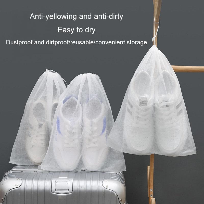 Thickened Non Woven Shoe Storage Bag Portable & Sunscreen - 50Pcs /Pack 24X38Cm Small