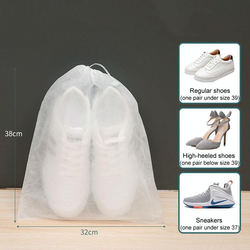 Thickened Non Woven Shoe Storage Bag Portable & Sunscreen - 50Pcs /Pack 24X38Cm Small