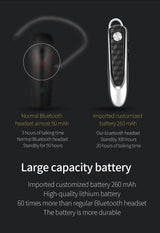 Wireless Bluetooth Earbud for Hands-free Calls and Music - Large Battery - Black - 45-Degree Angle