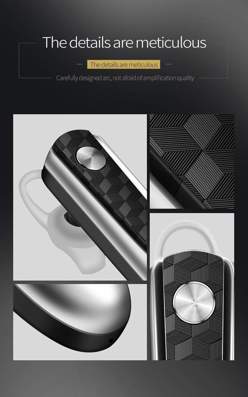 Wireless Bluetooth Earbud for Hands-free Calls and Music - Large Battery - Black