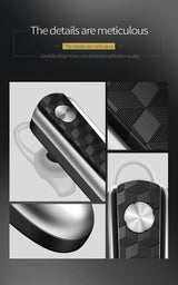 Wireless Bluetooth Earbud for Hands-free Calls and Music - Large Battery - Black - Rear View