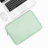 15 / 15.6 Inch Mint Green Pu Leather Laptop Bag - Front View