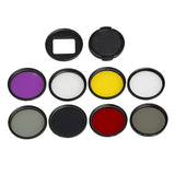 52mm Lens Filter Set for Gopro Hero5 Action Camera - Cpl Uv Nd8 Nd2 Star 8 Fld - Side View