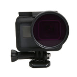 52mm Lens Filter Set for Gopro Hero5 Action Camera - Cpl Uv Nd8 Nd2 Star 8 Fld - Rear View