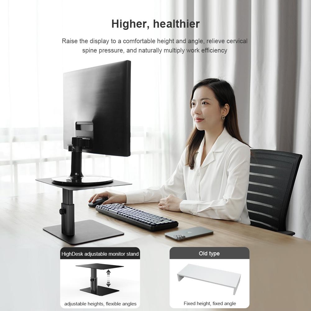 Black Adjustable Desk Stand for Laptop and Monitor - Eda0011511