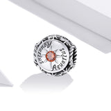 925 Sterling Silver Zodiac Zircon Bead Bracelet / Necklace Set Diy Aquarius Style - Aquarius - Top-Down View