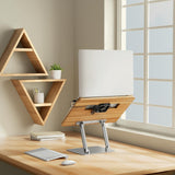 Adjustable Folding Laptop Stand with Cooling Fan - Portable Tablet Holder - 45-Degree Angle