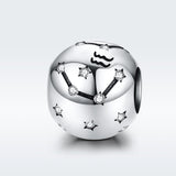 925 Sterling Silver Diy Zodiac Bracelet Beads Constellation Accessories Style - Aquarius - Side View