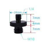 4-Piece Screw Adapter 1 / 4 Male To M10 Male - Side View