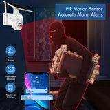 Solar-Powered Wifi Camera With 1080P Hd Pir Alarm Night Vision And Two-Way Audio - Rear View