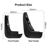 For Jaguar F-Pace 2016-2021 4Pcs / Set Car Auto Soft Plastic Splash Flaps Fender Guard - Top-Down View