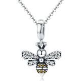 925 Sterling Silver Bee Charm For Diy Bracelets - Rear View