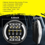 Car 7 Inch Dc9 - 30V Led Headlight Modification Accessories For Jeep Wrangler - Rear View