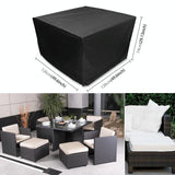 Outdoor Furniture Set Cover - Anti-uv Waterproof Dust-proof 210d Oxford Cloth Folding 126x126x74cm Black - Close-Up Angle