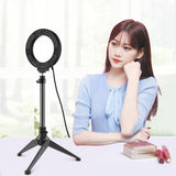 Usb 3 Modes Dimmable Led Ring Light with Tripod Holder and Cold Shoe Ball Head - 4.7 Inch Diameter