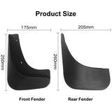 For Volkswagen Touran 2004-2015 4Pcs / Set Car Auto Soft Plastic Splash Flaps Fender Guard - Top-Down View