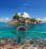 Underwater Camera Dome Port with Shutter Trigger Lens - Side View